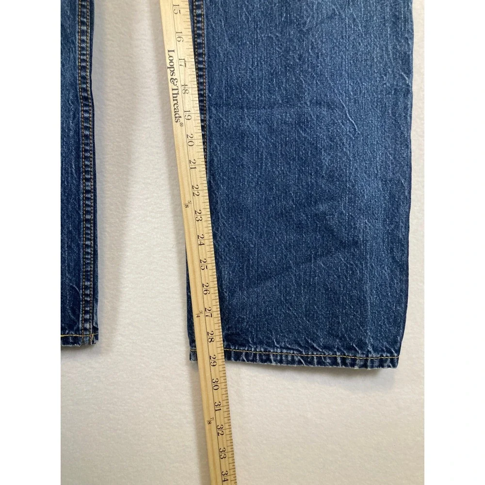 Aeropostale Essex Straight‎ Leg Jeans Womens 36x32 Blue Medium Wash Button Fly